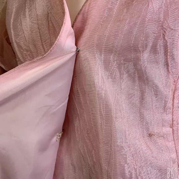 LIGHT PINK WRAP BLAZER V-NECK 3/4 SLEEVE - Picture 5 of 6